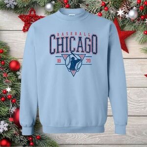Chicago Baseball Graphic Men's Sweater - Light Blue